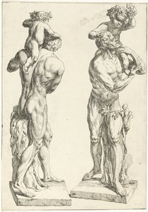 Silenus avec le jeune Bacchus - Marcellus Laroon (I)