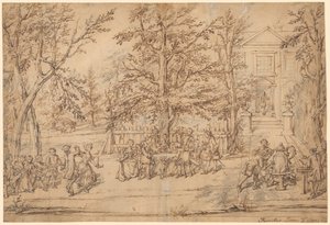 Fête de jardin dans une maison de campagne