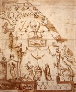 Conception pour un plafond grotesque