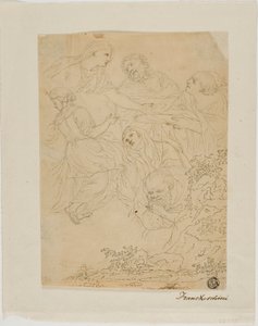 Croquis de figures, paysage - Marcantonio Franceschini