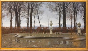 Les jardins royaux de Turin après les pluies de mars