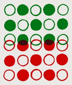 Points, cercles, 2023 (linoléum sur papier) - Marco Campedelli
