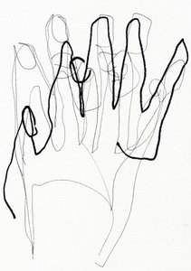 Psyco Hand, 2017 (stylo et marqueur sur papier) - Marco Campedelli