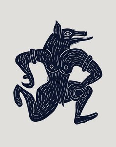 Loup-garou, 2023 (linoléum sur papier) - Marco Campedelli