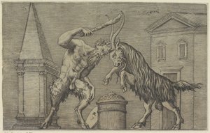 Satyre et bélier en combat - Marco Dente