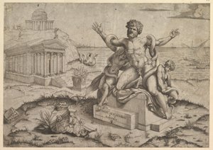 Speculum Romanae Magnificentiae: Bas-reliefs antiques avec Laocoon, vers 1516-20