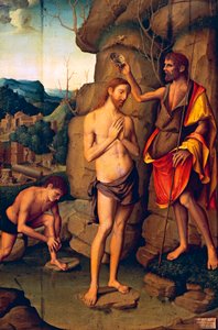 Panneau représentant le Baptême du Christ