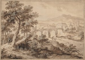Paysage avec pont - Marco Ricci