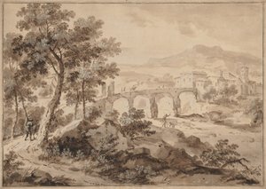 Paysage avec pont - Marco Ricci