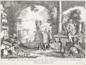 Paysage avec ruines