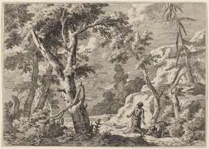 Deux hommes pénitents dans le désert - Marco Ricci