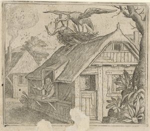 Fable sur les cigognes et leur religion - Marcus Gheeraerts (I) (attributed to)
