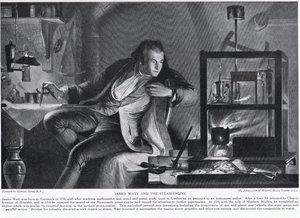 James Watt et la machine à vapeur, illustration de 