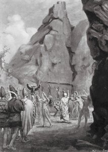 Danse cultuelle dans le sanctuaire rupestre de la déesse-mère hittite (litho) - Margaret (after) Dovaston