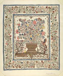 Couverture appliquée et brodée, 1935-1942