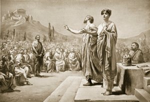 Périclès plaidant pour Aspasie, illustration tirée de "Hutchinson