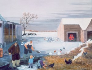 Neige à la ferme