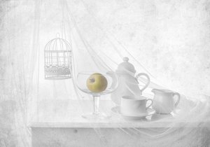 Pomme verte et blanche sérénité