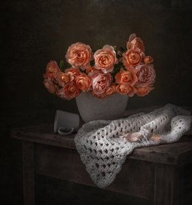 Bouquet de roses pêche - Margareth Perfoncio