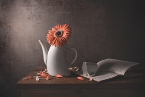 Théière cassée « Orange Daisy »