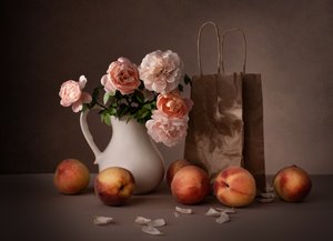 Roses roses et pêches - Margareth Perfoncio