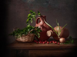 Nature morte dans une cuisine rustique - Margareth Perfoncio