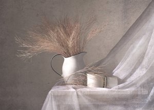 Pichet blanc et herbe séchée - Margareth Perfoncio