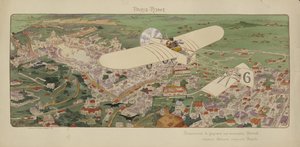 Le monoplan Bleriot de Beaumont arrivant à Rome, gagnant la course aérienne Paris-Rome - Marguerite (fl.1909 14) Montaut