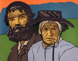 Couple de vieux paysans du Valais (Suisse) - Marguerite Burnat Provins