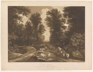 Paysage boisé avec un chemin et des voyageurs - Maria Catharina Prestel