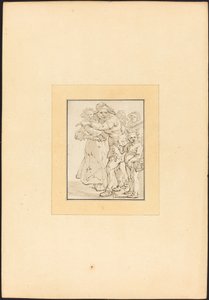 Vieil homme pointant vers la gauche - Maria Catharina Prestel after Adriaen Pietersz van de Venne