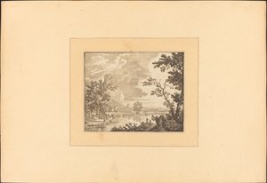Paysage avec rivière et ville