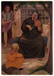 Les Contes de Canterbury de Chaucer : Le Frère (lithographie en couleur)