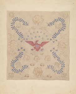 Couvre-lit avec aigle et étoiles