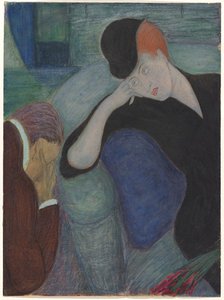 Intérieur avec couple assis