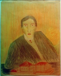 Portrait avec modèle architectural - Marianne von Werefkin