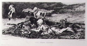 Le charmeur de serpents, gravé par Emile Boilvin