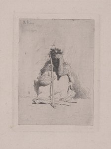 Sans titre - Figure accroupie avec canne - Mariano José María Bernardo Fortuny y Carbó