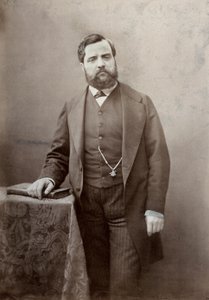 Portrait en trois-quarts du peintre Thomas Couture, avec moustache et barbe épaisse - Marie Alexandre Alophe