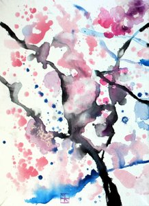 Fleurs de cerisier abstraites - Marina Nelson