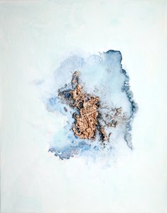 Abstrait bleu doré - Marina Nelson