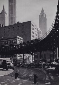 Manhattan : Coenties Slip, chemin de fer surélevé