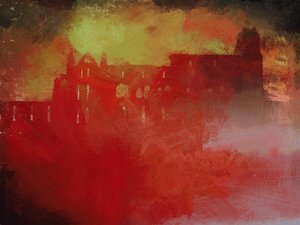 Promenade matinale de M. Stoker - Abbaye de Whitby (techniques mixtes) - Mark Gordon