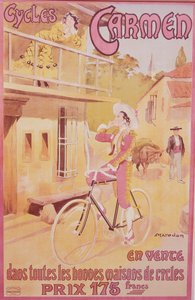 Affiche publicitaire pour les bicyclettes Carmen - Marodon