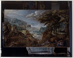 Un paysage avec une fonderie de fer