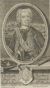 Portrait du comte Burkhard Christoph von Münnich 1683-1767, vers 1730 - Martin Bernigeroth