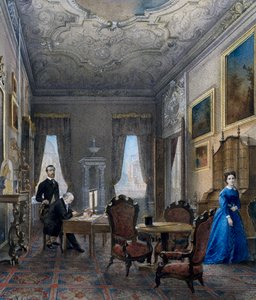 Intérieur vénitien, aquarelle de Don Martin (actif en 1896), Italie - Martin Don