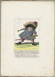 Le nain français Don Luis Champ-merdant, vers 1710 (Il Callotto resurcitato oder Neu eingerichtes Zwerchen Cabinet) - Martin Engelbrecht (attributed to)
