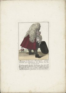 Le nain Chevalier Rondeau en tant que membre du parlement, vers 1710 - Martin Engelbrecht (attributed to)