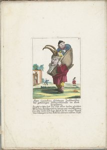 Le nain Cornelius Guttman comme porteur de cornes, ca. 1710 - Martin Engelbrecht (attributed to)
